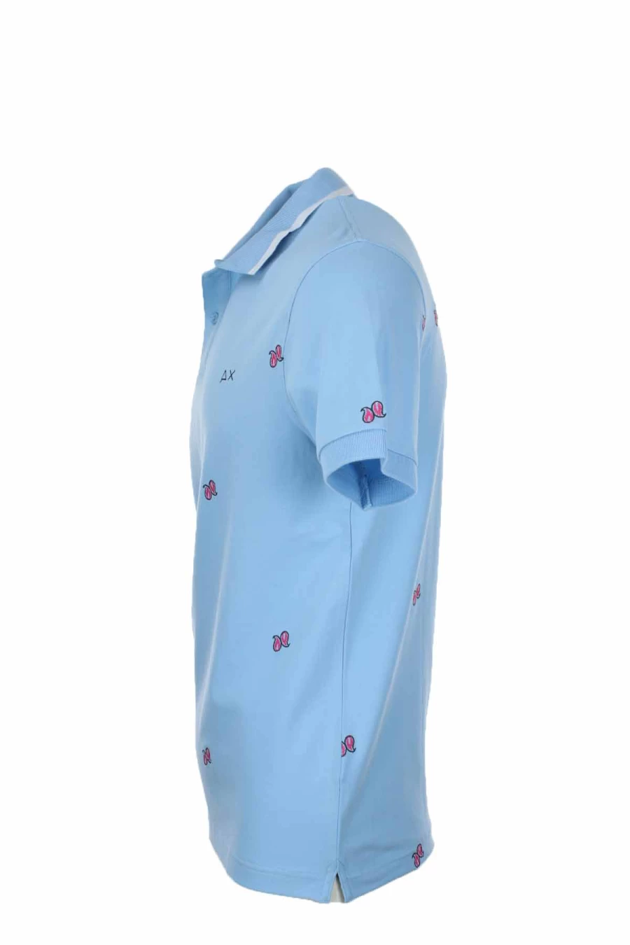 "Sun68 Embroidered Cashmere Polo Shirt - Half Sleeve Luxury Men's Knitwear"