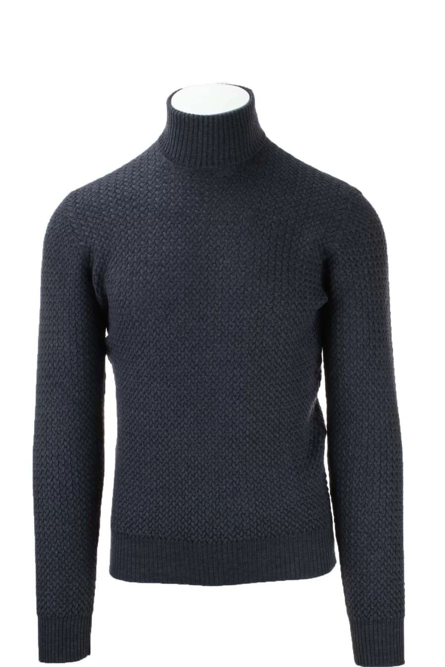 Gran Sasso Merino Wool Microbraid Turtleneck Sweater - Prestigemodauomo